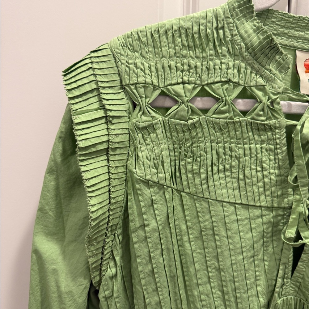 FARM Rio Lime Green Open Yoke Mini Dress - Picture 5 of 6